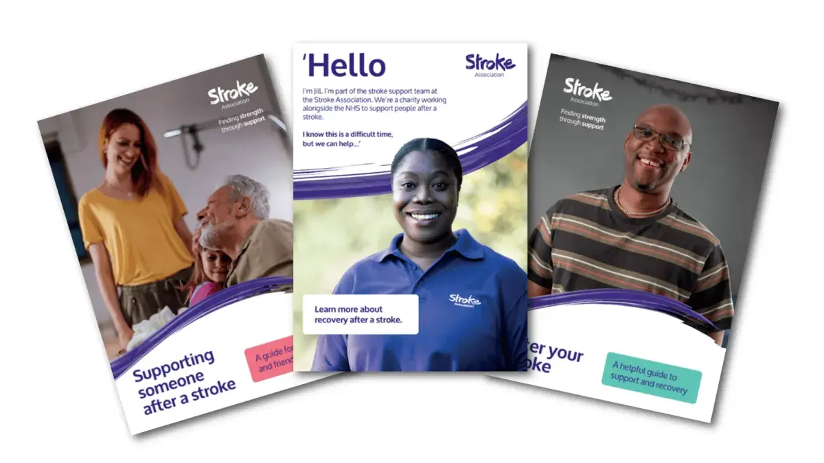 White background, photograph of glossy brochures laid out