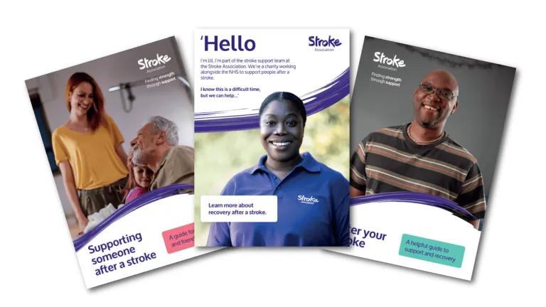 White background, photograph of glossy brochures laid out