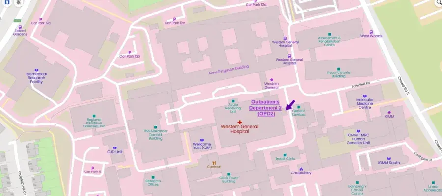 Map of the Western General Hospital campus