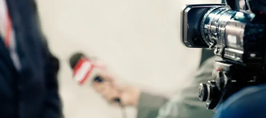 Blurry photo of camera and microphone