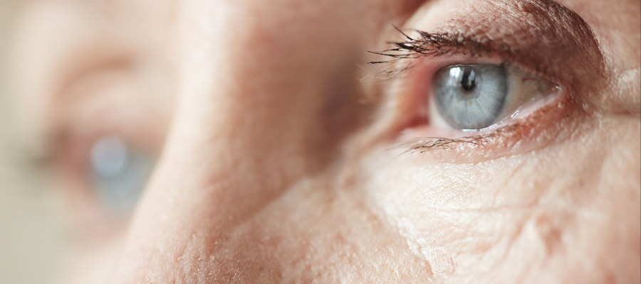 Close up of an elderly woman's eyes