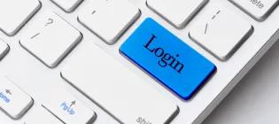 Blue key on a white keyboard