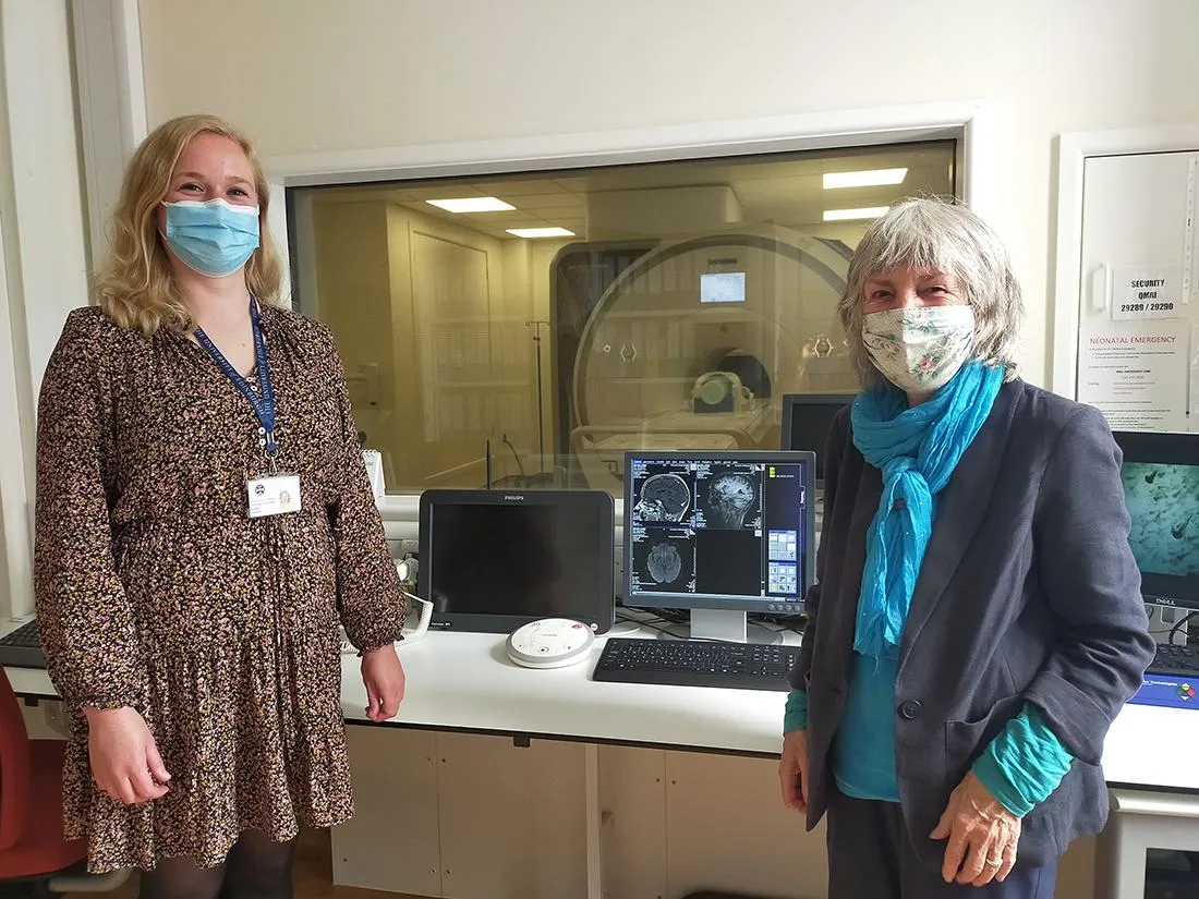 Angela Jochems with Laila Kjellström, at the Edinburgh Imaging Facility RIE.