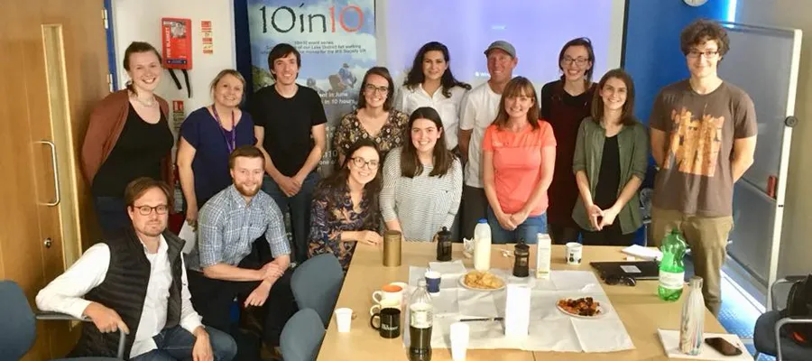 Group of PhD students at a patient:scientist exchange event