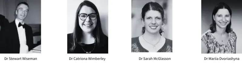 Stuart Wiseman, Catriona Wimberley, Sarah McGlasson, Mariia Dvoriashyna