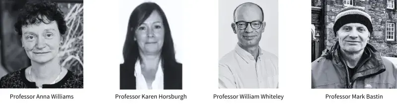 Professor Anna Williams, Professor Karen Horsburgh, Professor William Whiteley, Professor Mark Bastin