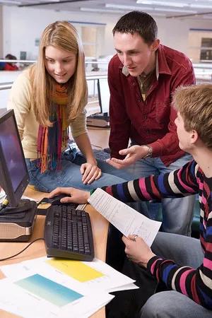 students at work