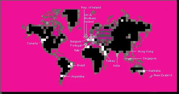 world map showing FOOD trial locations