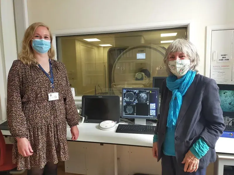 Angela Jochems with Laila Kjellström, at the Edinburgh Imaging Facility RIE.