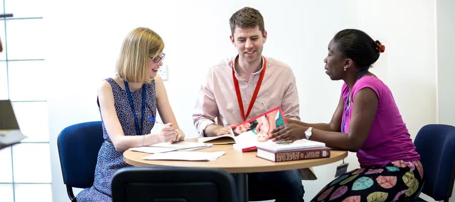 Researchers in discussion