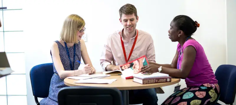 Researchers in discussion