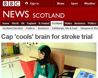 Screenshot from BBC website article about stroke research impact