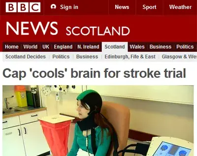 Screenshot from BBC website article about stroke research impact