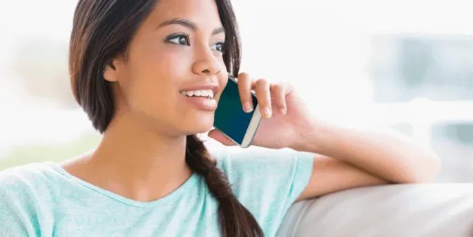 Lady talking on the telephone