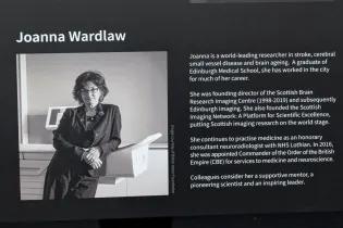 Joanna Wardlaw pictured in front of MRI scanner