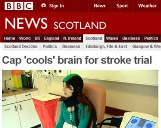 Screenshot from BBC website article about stroke research impact