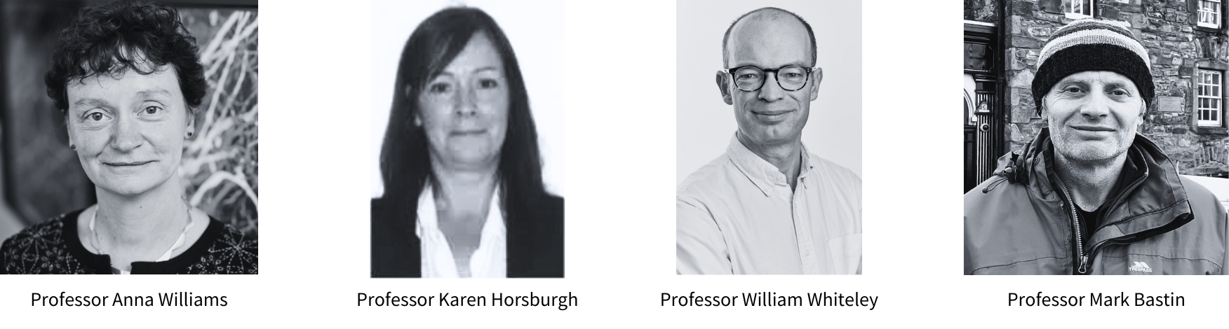 Professor Anna Williams, Professor Karen Horsburgh, Professor William Whiteley, Professor Mark Bastin