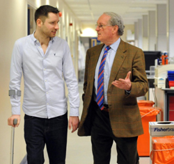 Gordon Aikman visits research labs with Donald MacDonald 