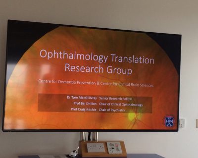 image of screen showing opthalmology presentation