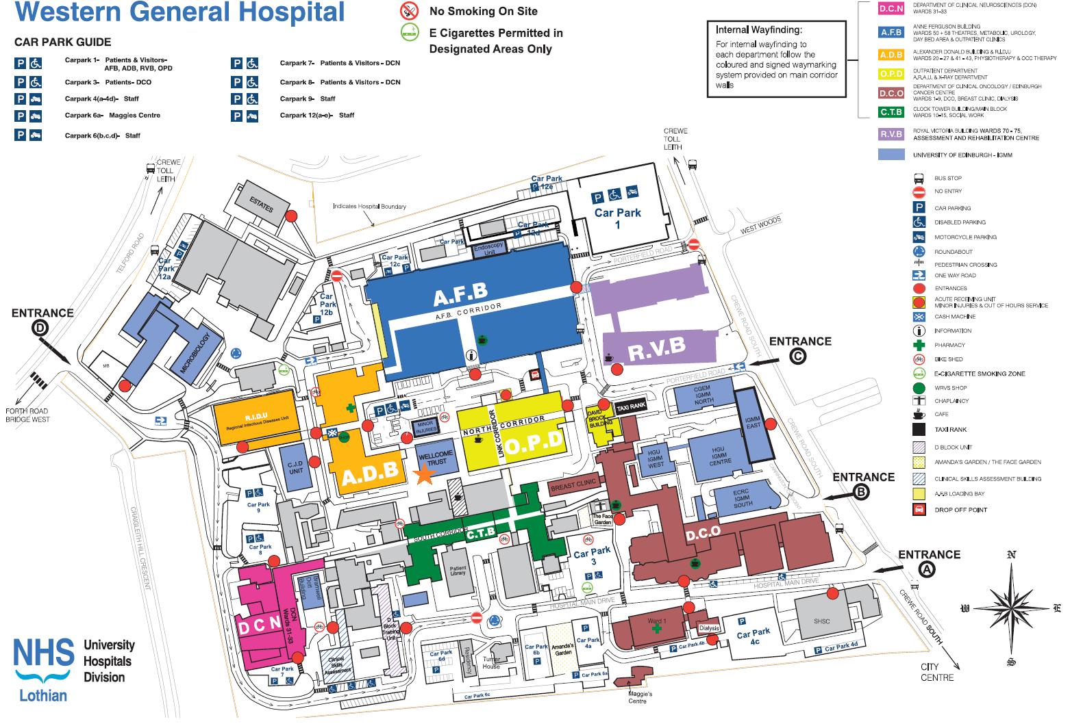 Western General Hospital Edinburgh Map